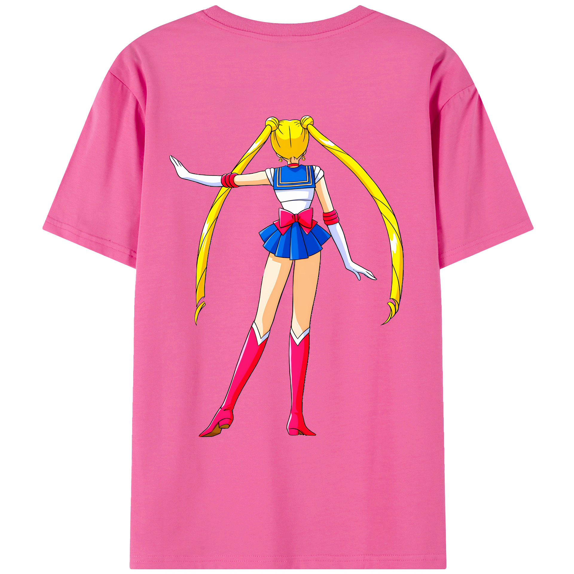 （画像用） 美少女戦士セーラームーン 月野 うさぎ つきの うさぎ Sailor Moon Tsukino Usagi レディース半袖Tシャツ(バックプリント)